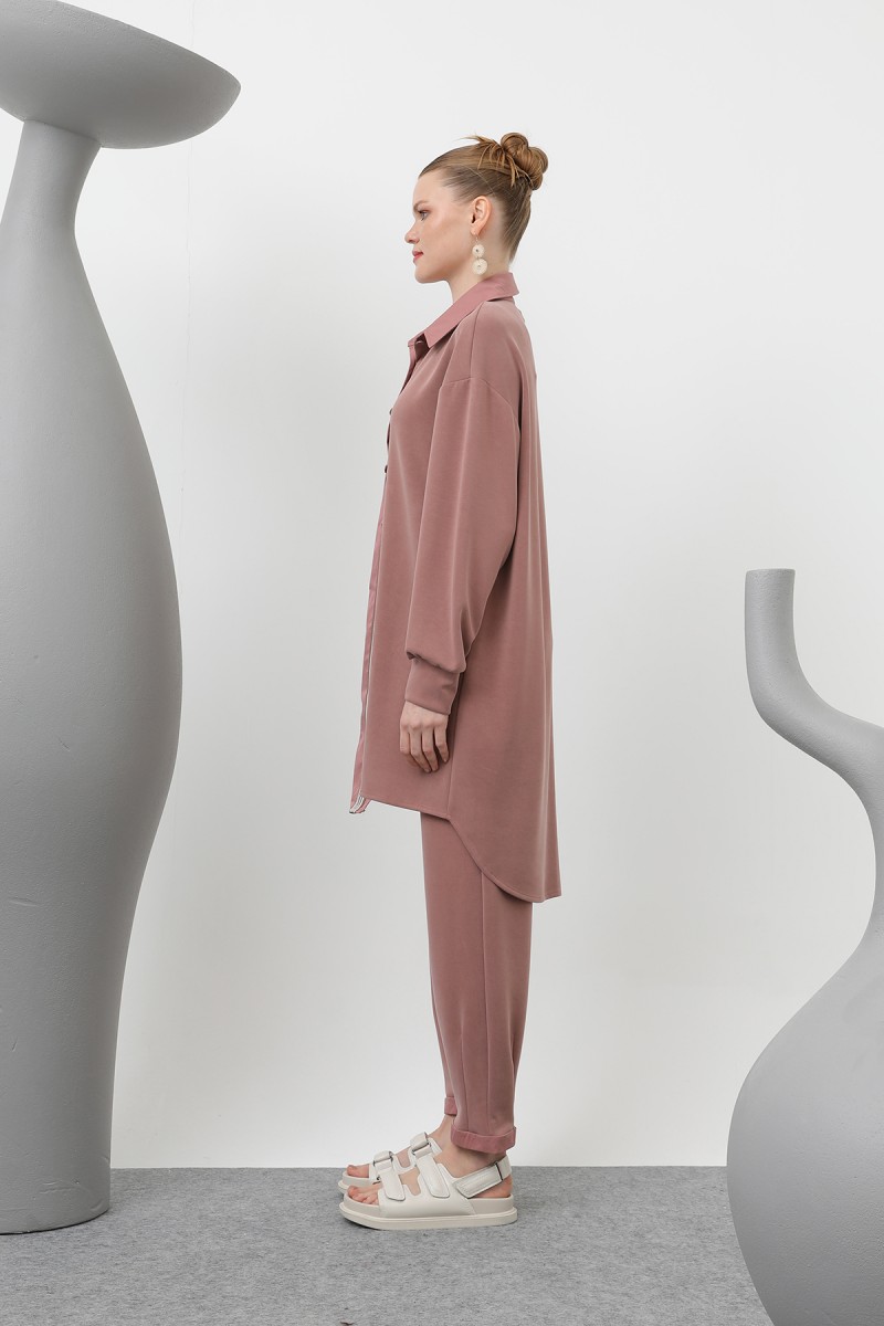 Women's garnished stripe detailed suit - 14297TKS