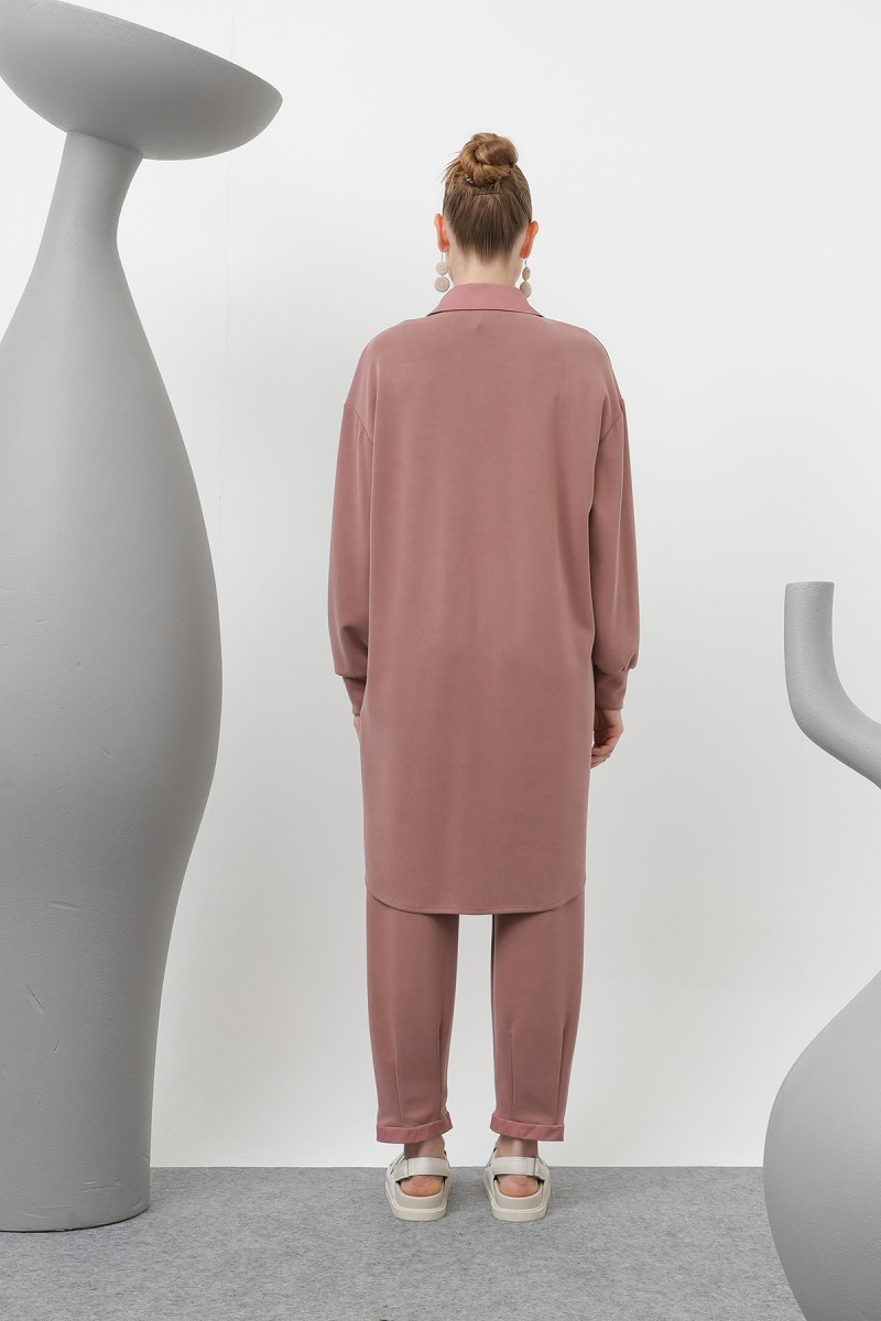 Women's garnished stripe detailed suit - 14297TKS