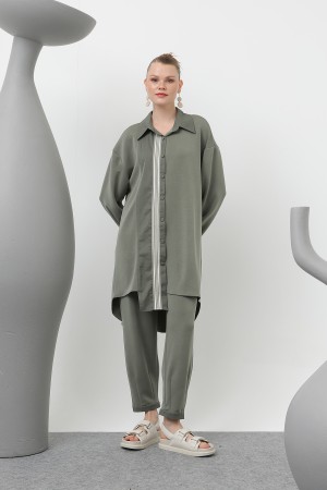 Women's garnished stripe detailed suit - 14297TKS Women's garnished stripe detailed suit - 14297TKS