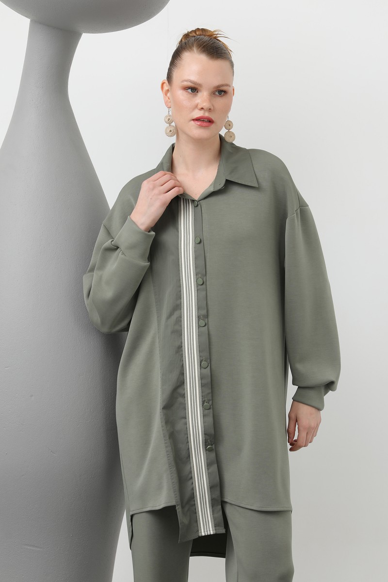 Women's garnished stripe detailed suit - 14297TKS Women's garnished stripe detailed suit - 14297TKS