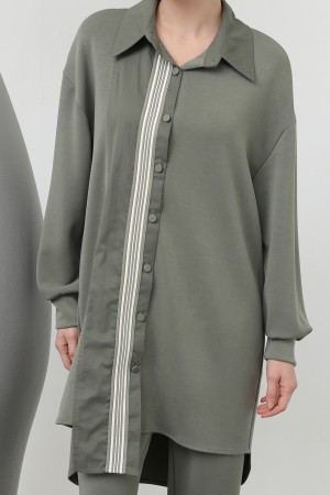 Women's garnished stripe detailed suit - 14297TKS Women's garnished stripe detailed suit - 14297TKS