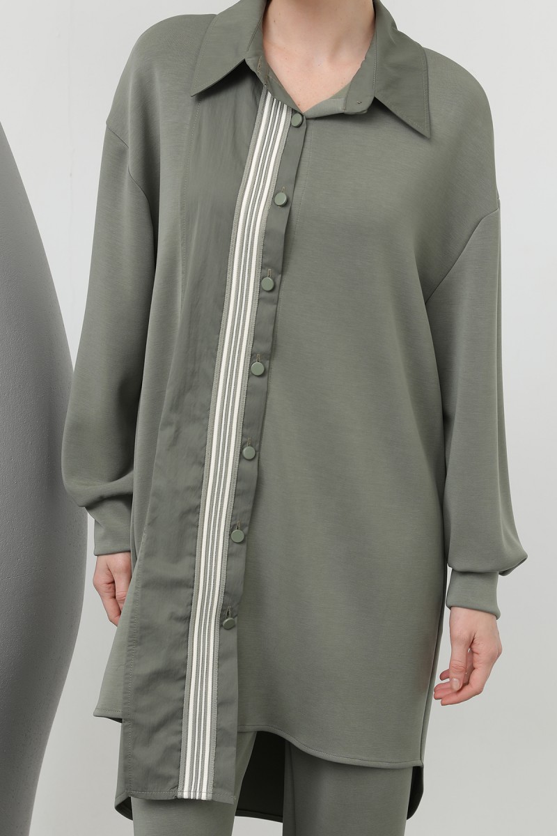 Women's garnished stripe detailed suit - 14297TKS Women's garnished stripe detailed suit - 14297TKS