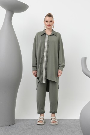 Women's garnished stripe detailed suit - 14297TKS Women's garnished stripe detailed suit - 14297TKS