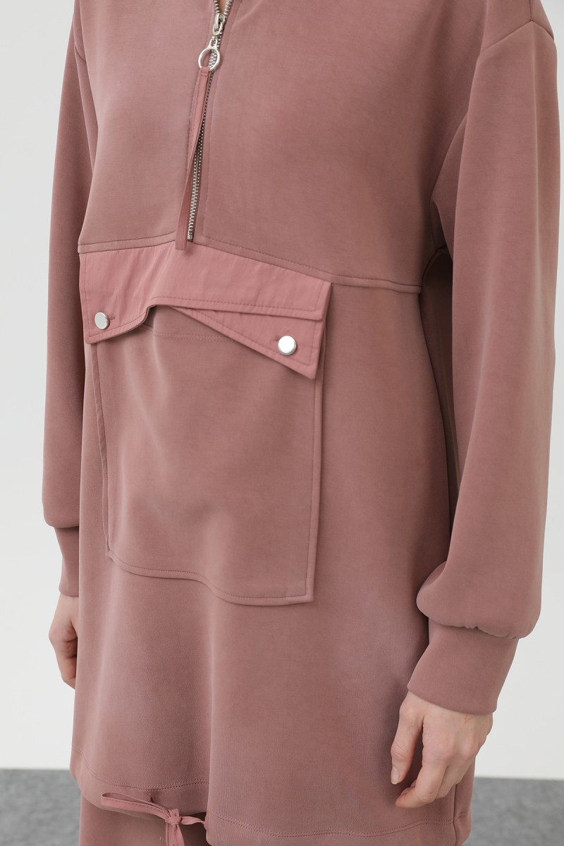 Women's Pocket Detailed Zippered Suit - 14299TKS Women's Pocket Detailed Zippered Suit - 14299TKS