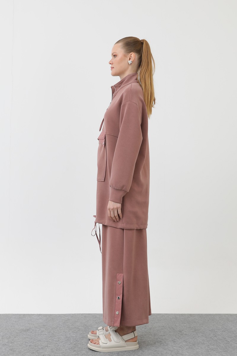 Women's Pocket Detailed Zippered Suit - 14299TKS Women's Pocket Detailed Zippered Suit - 14299TKS
