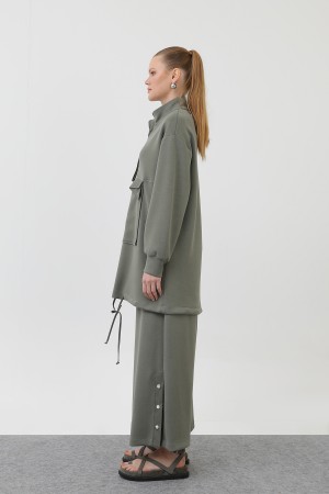 Women's Pocket Detailed Zippered Suit - 14299TKS Women's Pocket Detailed Zippered Suit - 14299TKS