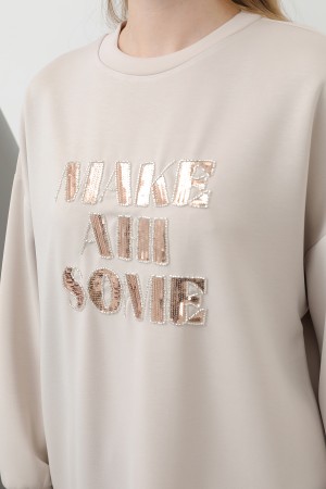 Women's Front Stone and Sequin Embroidery Written and Trouser Suit - 14300TKS Women's Front Stone and Sequin Embroidery Written and Trouser Suit - 14300TKS