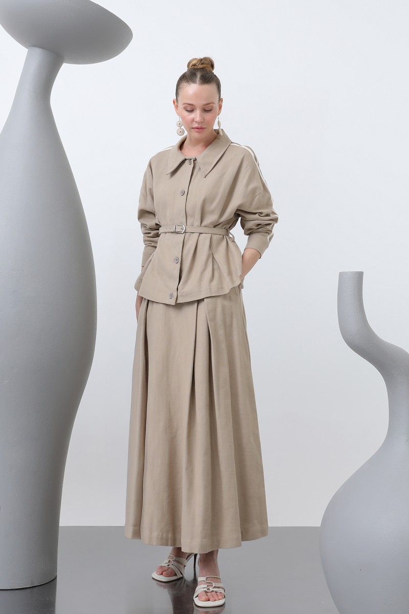 Women's Waist Belted Skirt Suit - 14314TKS Women's Waist Belted Skirt Suit - 14314TKS