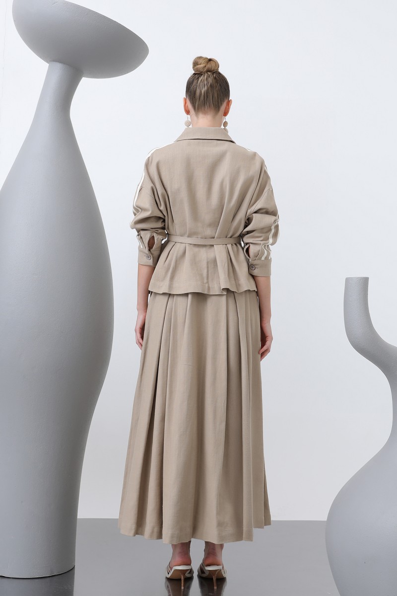 Women's Waist Belted Skirt Suit - 14314TKS Women's Waist Belted Skirt Suit - 14314TKS
