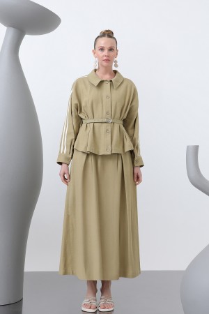 Women's Waist Belted Skirt Suit - 14314TKS Women's Waist Belted Skirt Suit - 14314TKS