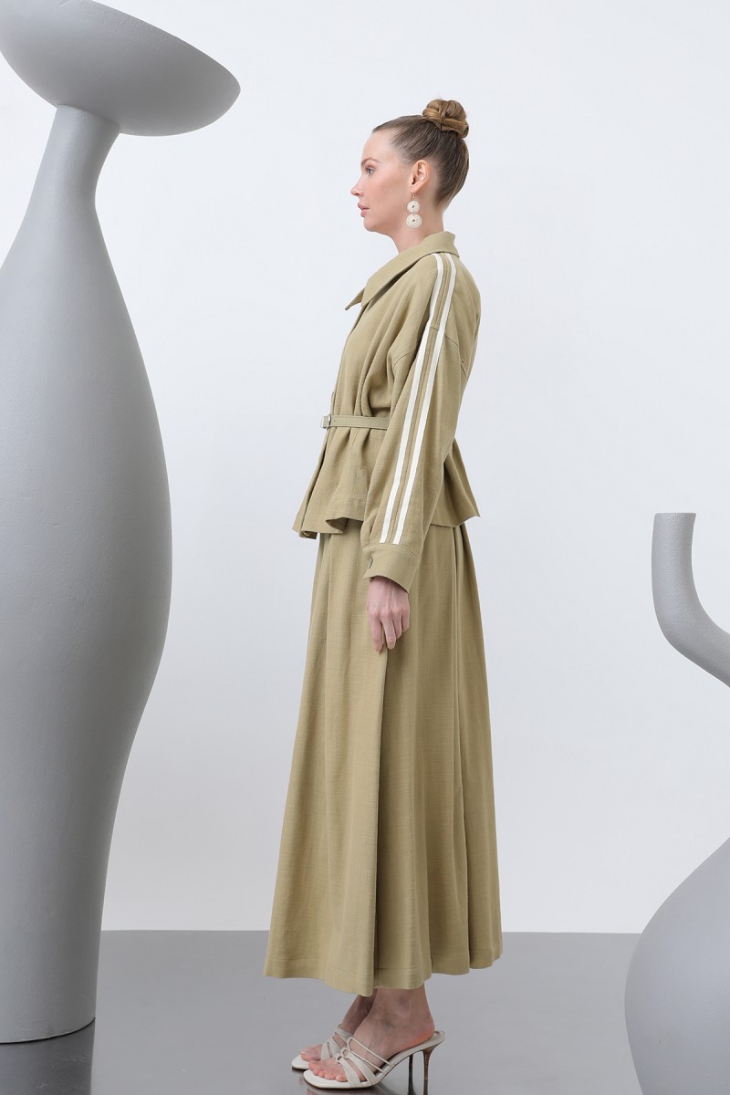 Women's Waist Belted Skirt Suit - 14314TKS Women's Waist Belted Skirt Suit - 14314TKS
