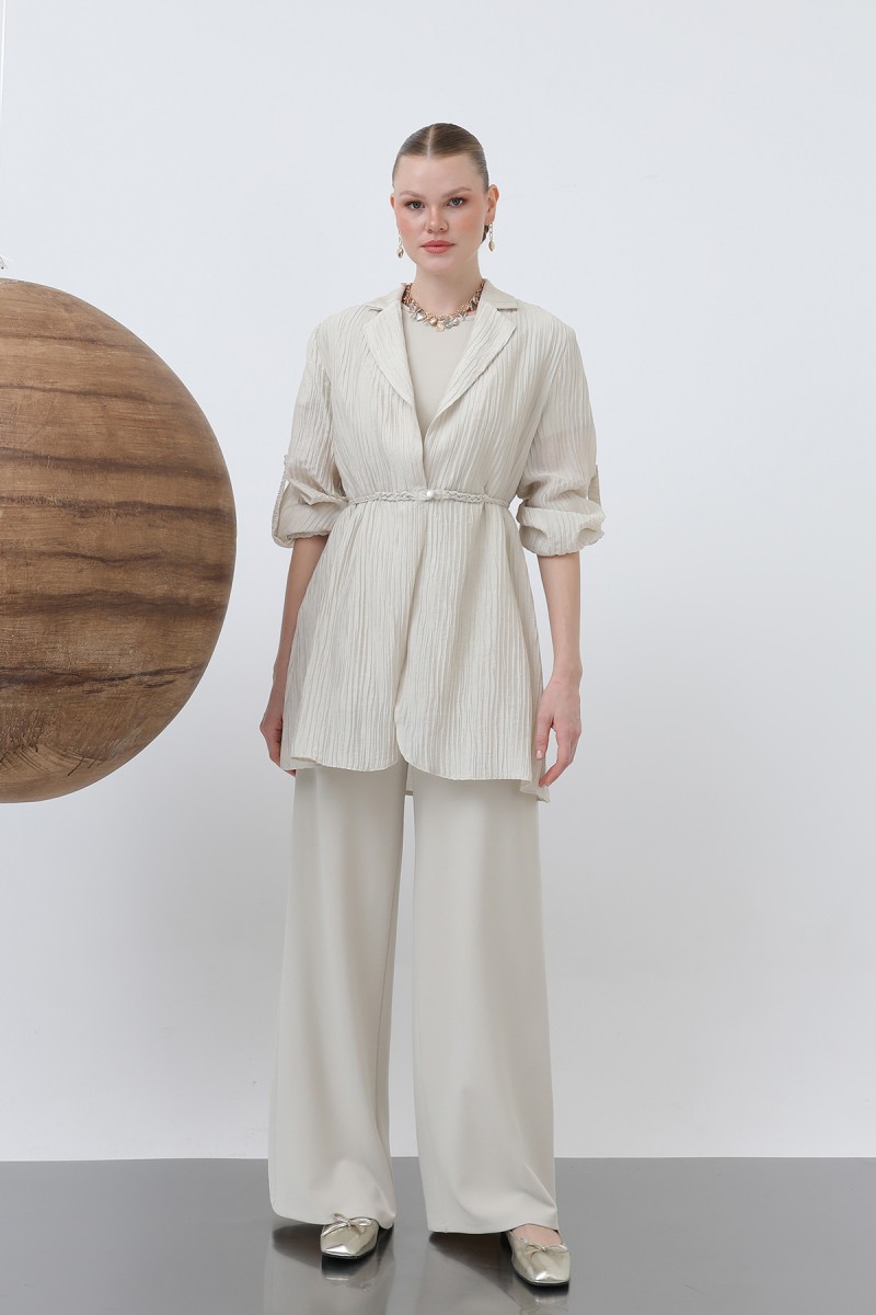 Women's Waist Belted Trouser Suit - 14316TKS Women's Waist Belted Trouser Suit - 14316TKS