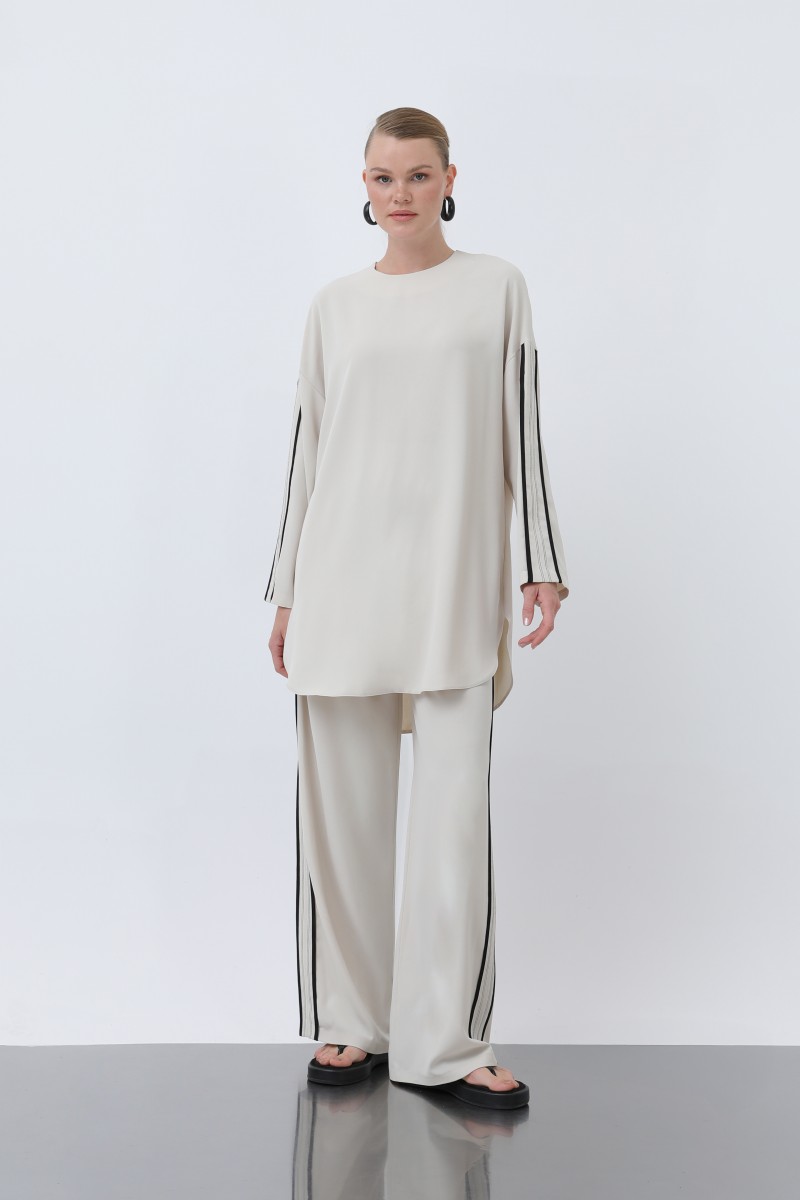 Women's Piping Detailed Trouser Suit - 14318TKS Women's Piping Detailed Trouser Suit - 14318TKS