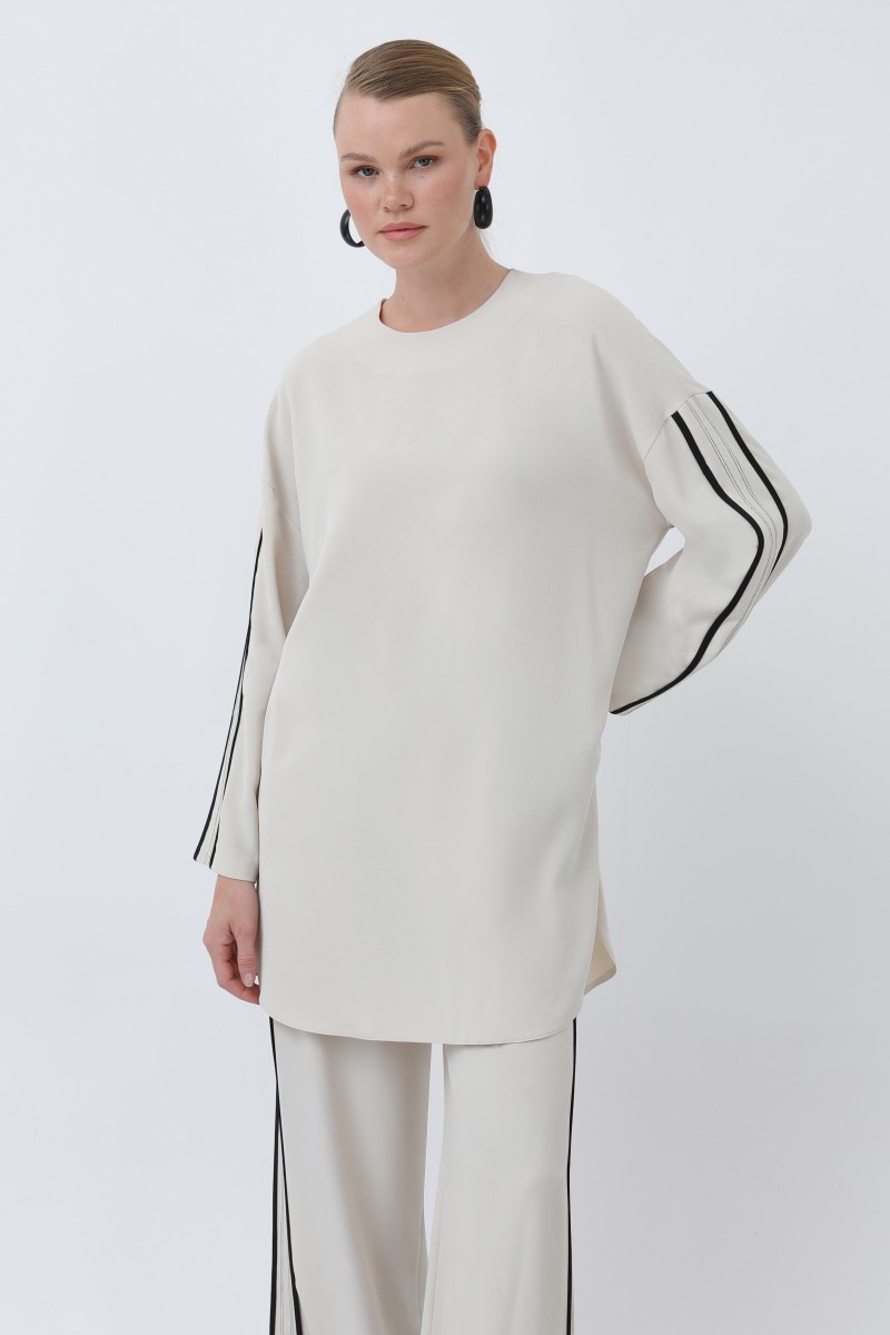 Women's Piping Detailed Trouser Suit - 14318TKS Women's Piping Detailed Trouser Suit - 14318TKS