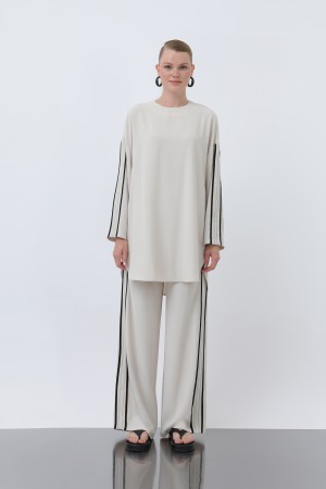 Women's Piping Detailed Trouser Suit - 14318TKS Women's Piping Detailed Trouser Suit - 14318TKS