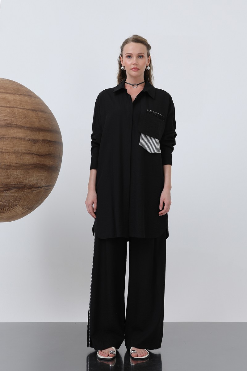 Women's Shoulder Garni Detailed Trouser Suit - 14322TKM