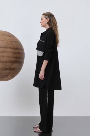 Women's Shoulder Garni Detailed Trouser Suit - 14322TKM