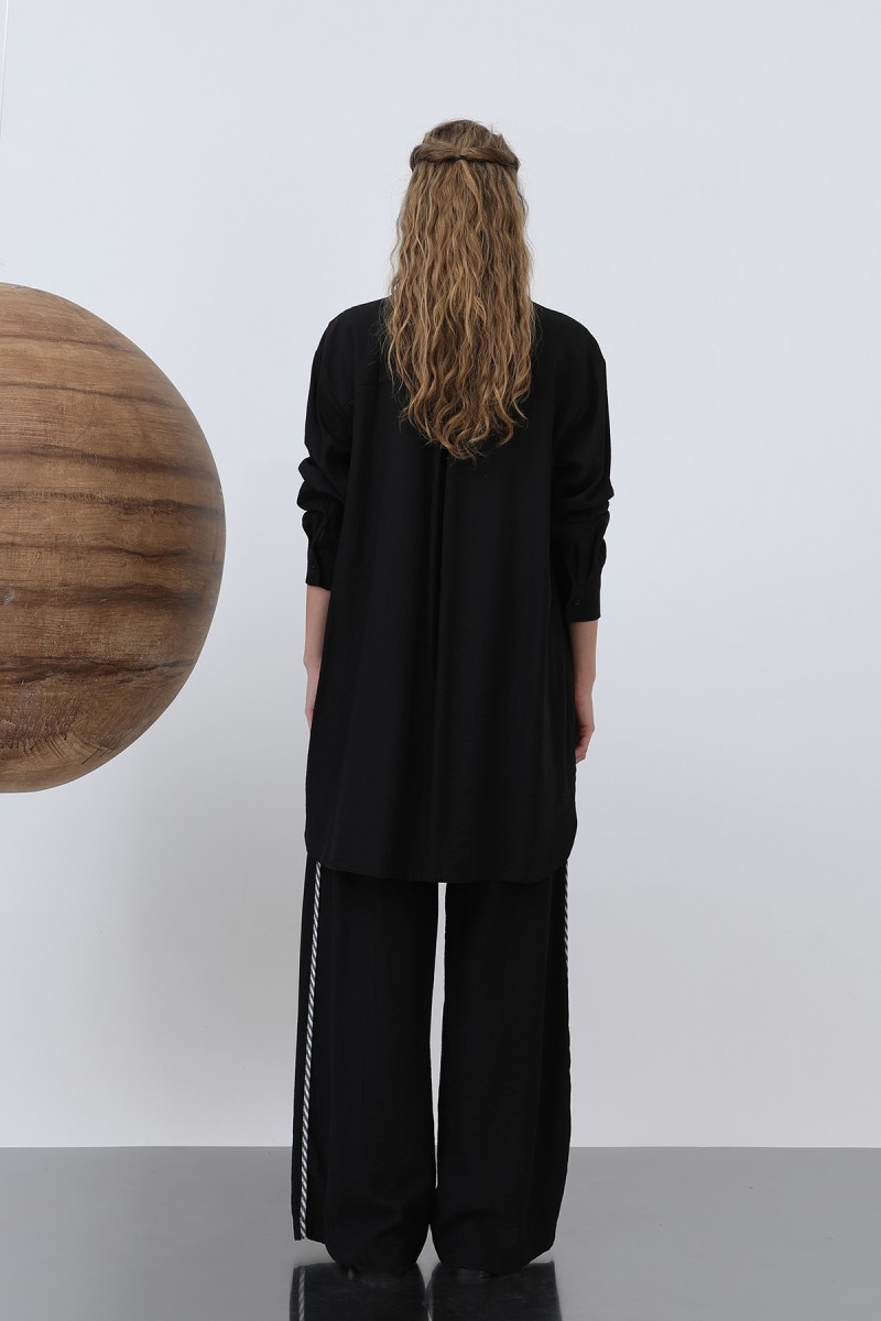 Women's Shoulder Garni Detailed Trouser Suit - 14322TKM