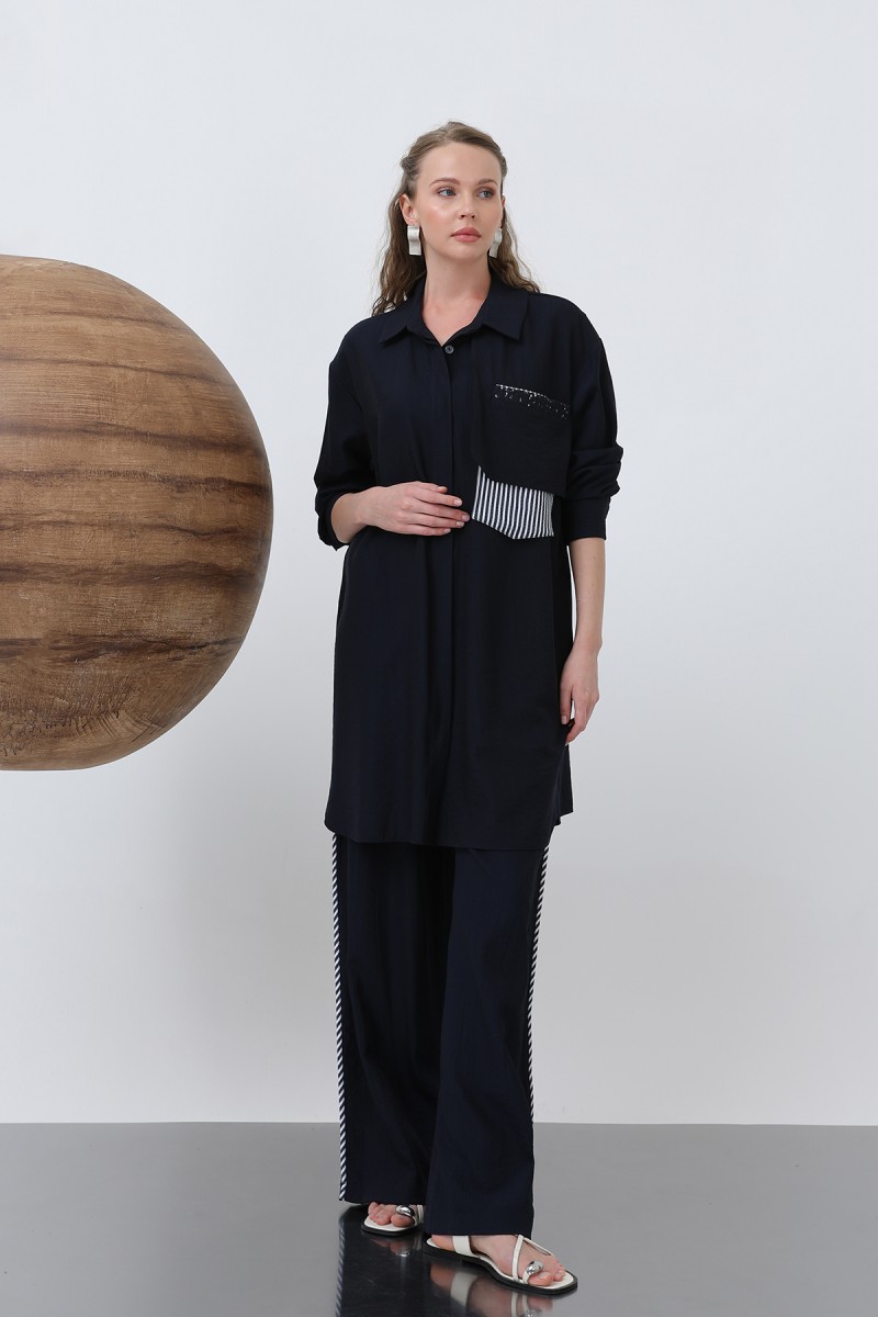 Women's Shoulder Garni Detailed Trouser Suit - 14322TKM