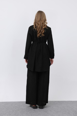 Kadın Beli Kuşaklı Pantolonlu Takım - 14336TKS