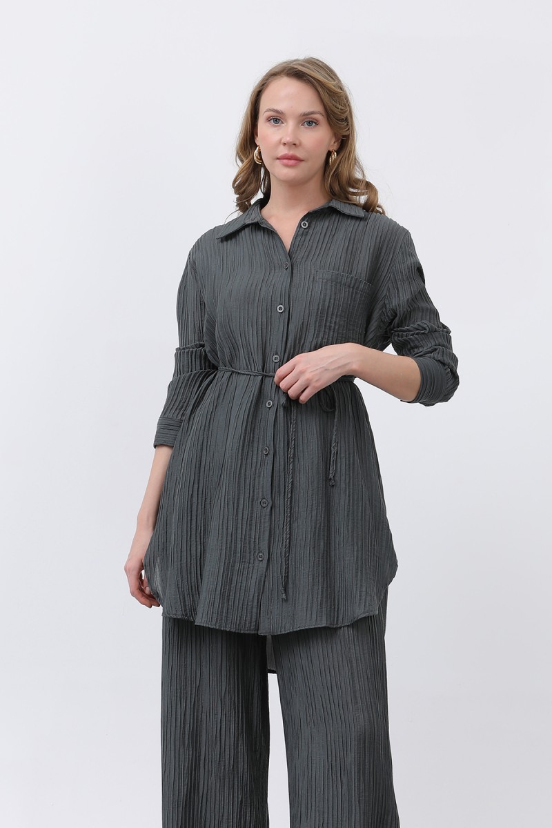 Kadın Beli Kuşaklı Pantolonlu Takım - 14336TKS Kadın Beli Kuşaklı Pantolonlu Takım - 14336TKS
