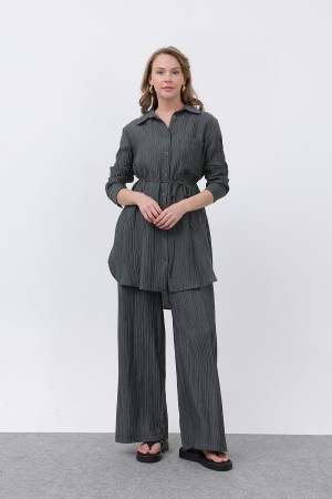 Kadın Beli Kuşaklı Pantolonlu Takım - 14336TKS Kadın Beli Kuşaklı Pantolonlu Takım - 14336TKS