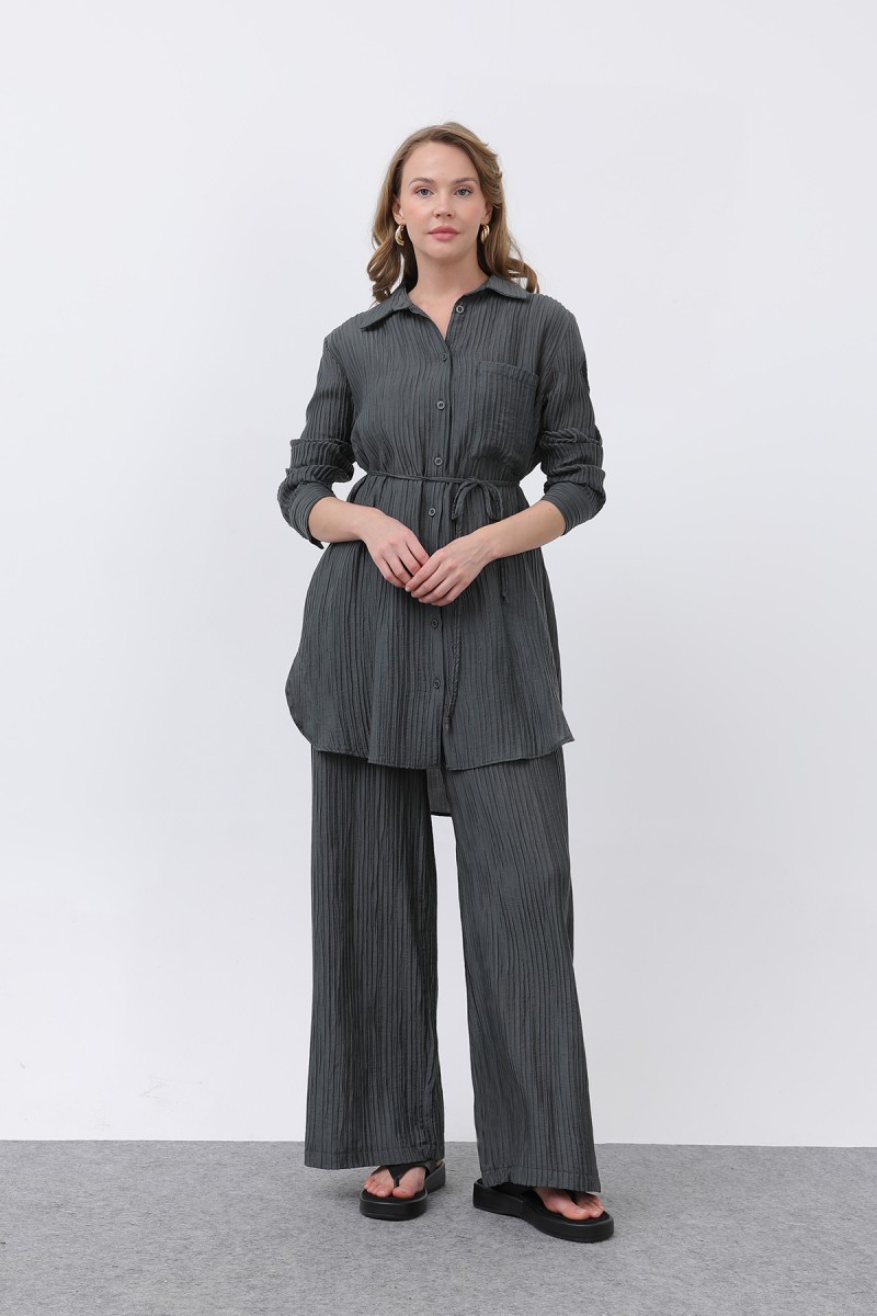 Kadın Beli Kuşaklı Pantolonlu Takım - 14336TKS Kadın Beli Kuşaklı Pantolonlu Takım - 14336TKS