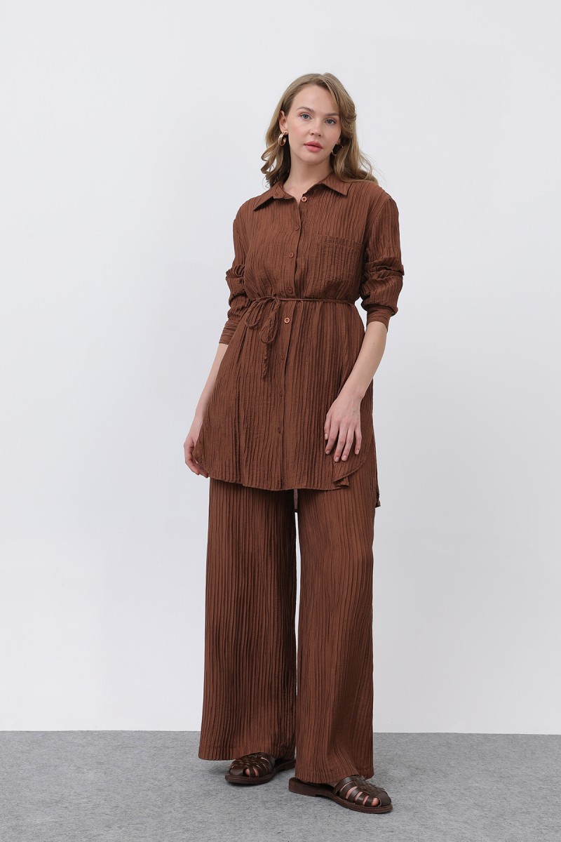 Kadın Beli Kuşaklı Pantolonlu Takım - 14336TKS Kadın Beli Kuşaklı Pantolonlu Takım - 14336TKS