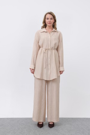 Kadın Beli Kuşaklı Pantolonlu Takım - 14336TKS Kadın Beli Kuşaklı Pantolonlu Takım - 14336TKS
