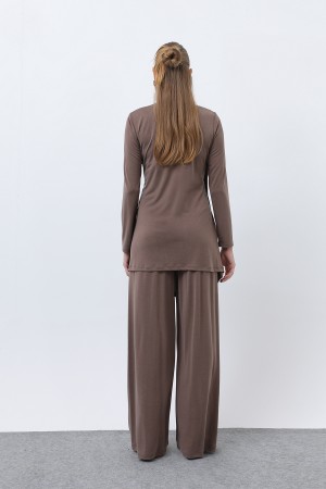 Kadın Drape Detaylı Pantolonlu Takım - 14349TKS Kadın Drape Detaylı Pantolonlu Takım - 14349TKS