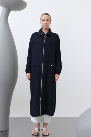 Women's Wide Collar Pocket Detailed Zippered Coat - 15202HRK Women's Wide Collar Pocket Detailed Zippered Coat - 15202HRK