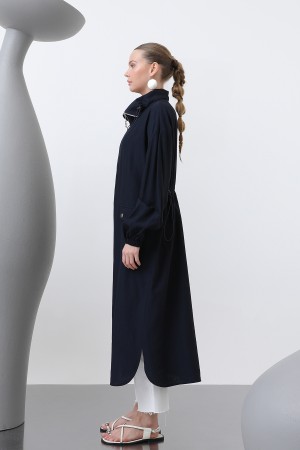 Women's Wide Collar Pocket Detailed Zippered Coat - 15202HRK Women's Wide Collar Pocket Detailed Zippered Coat - 15202HRK