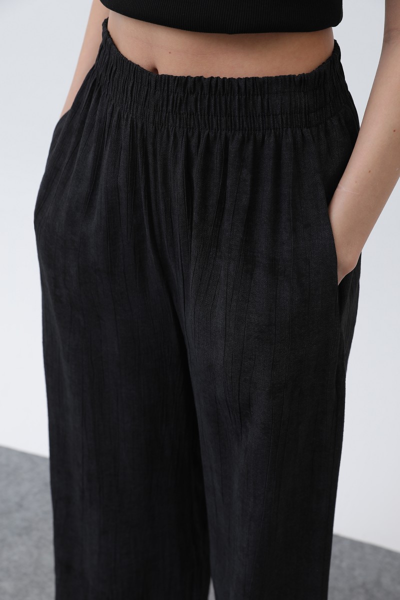 Kadın Beli Lastikli Bol Pantolon - 18238PNT