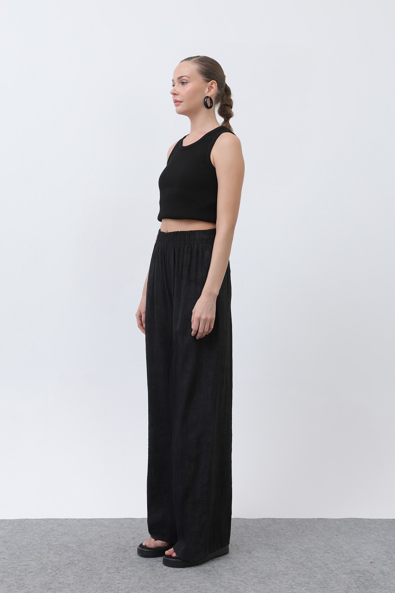 Kadın Beli Lastikli Bol Pantolon - 18238PNT