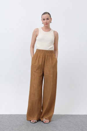 Kadın Beli Lastikli Bol Pantolon - 18238PNT