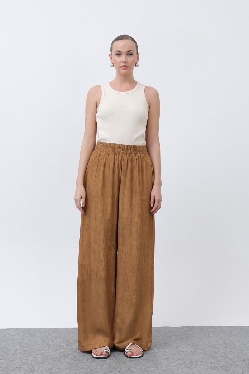 Kadın Beli Lastikli Bol Pantolon - 18238PNT