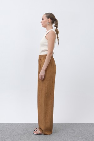 Kadın Beli Lastikli Bol Pantolon - 18238PNT
