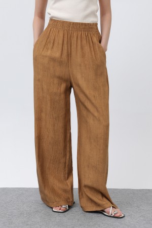 Kadın Beli Lastikli Bol Pantolon - 18238PNT