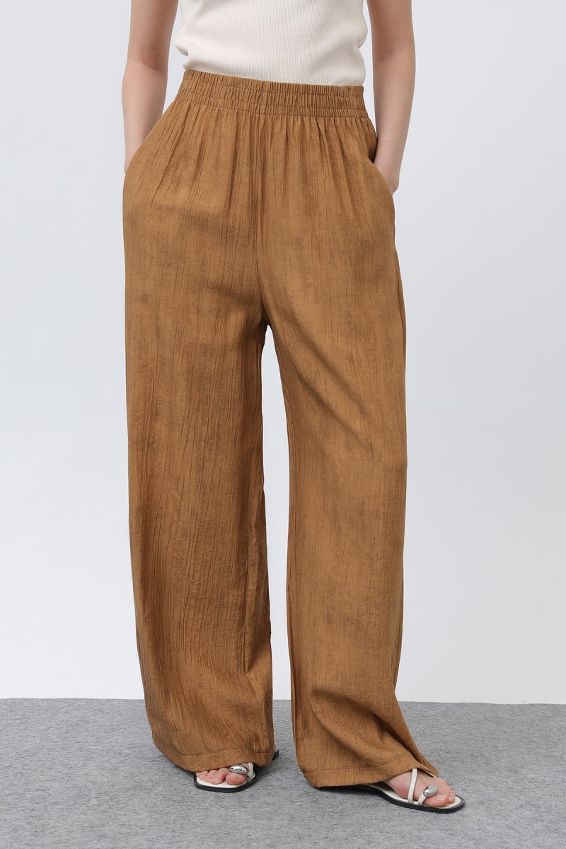 Kadın Beli Lastikli Bol Pantolon - 18238PNT