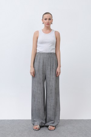 Kadın Beli Lastikli Bol Pantolon - 18238PNT