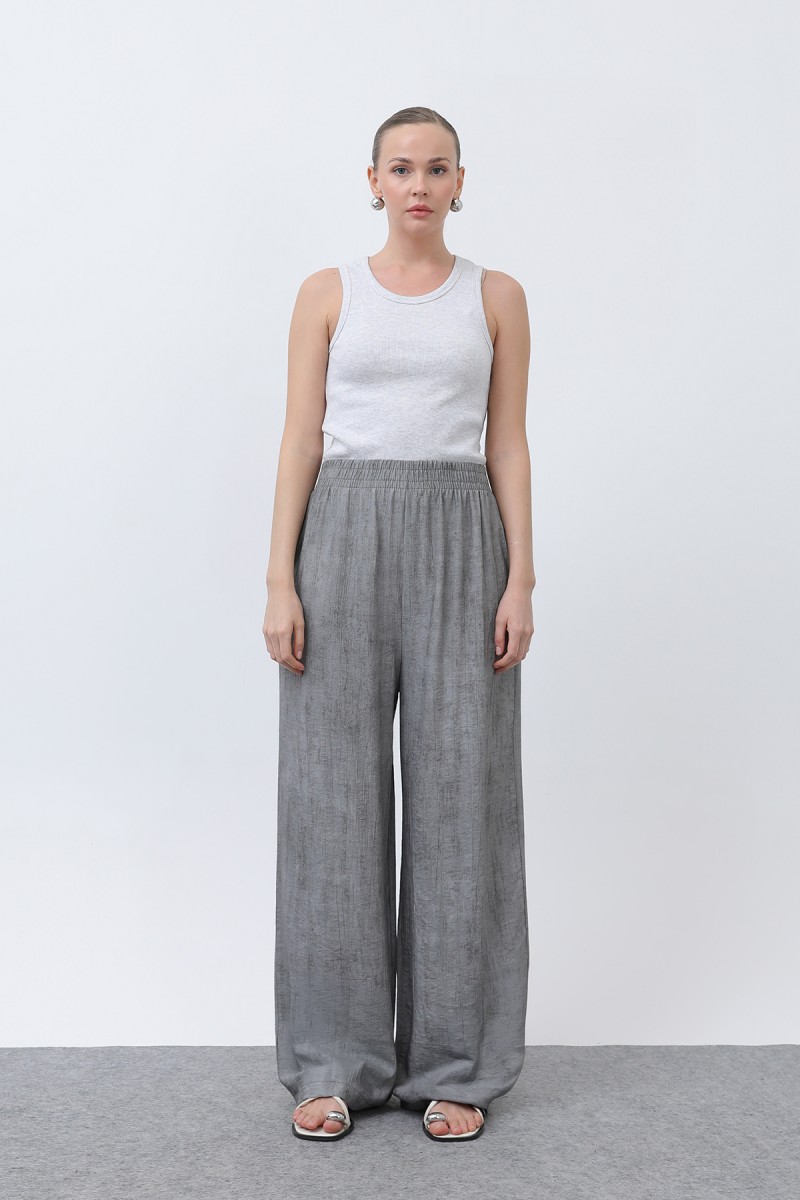 Kadın Beli Lastikli Bol Pantolon - 18238PNT