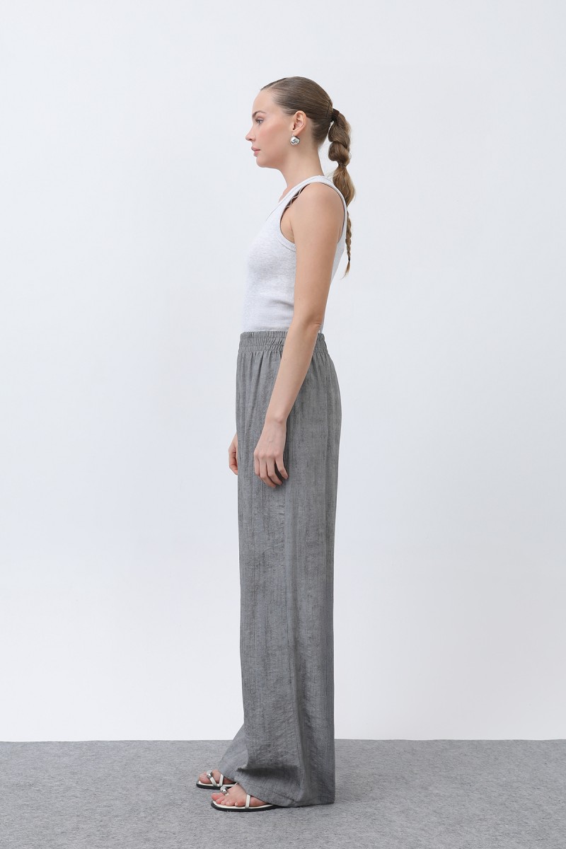 Kadın Beli Lastikli Bol Pantolon - 18238PNT