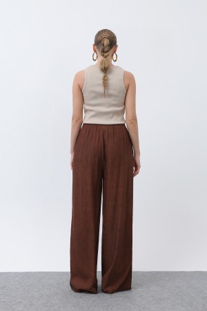 Kadın Beli Lastikli Bol Pantolon - 18238PNT