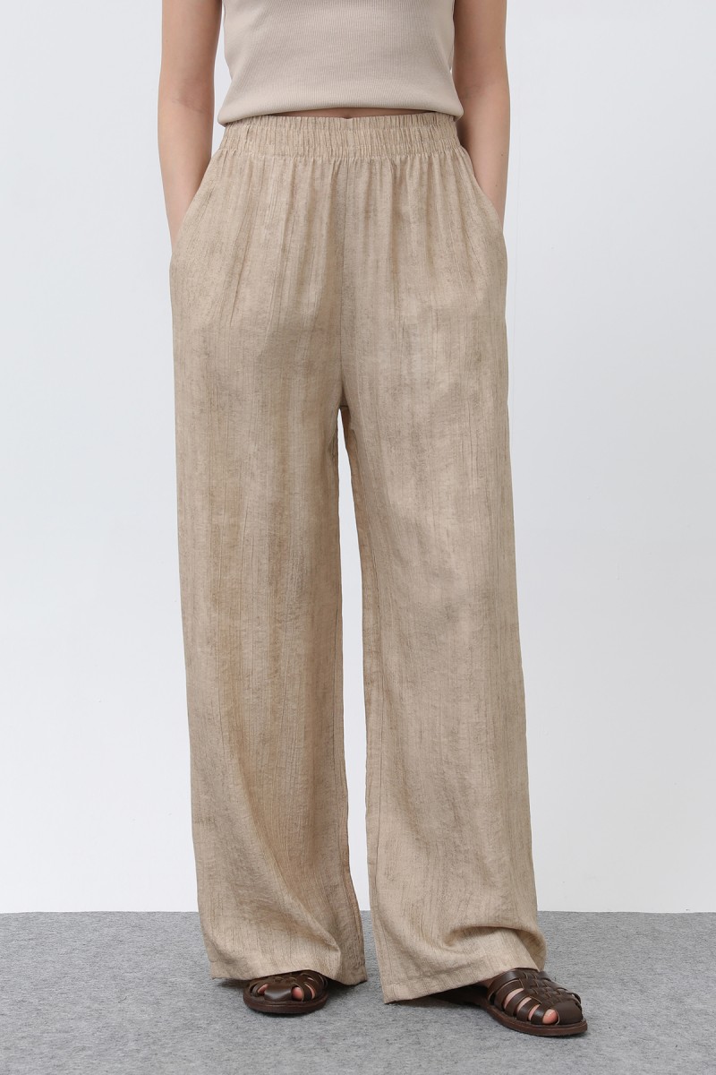 Kadın Beli Lastikli Bol Pantolon - 18238PNT