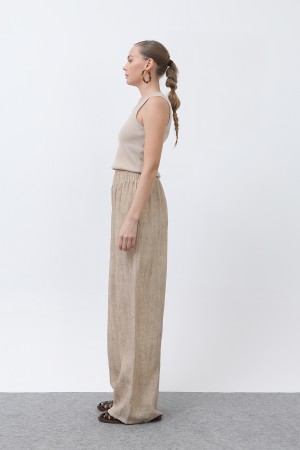 Kadın Beli Lastikli Bol Pantolon - 18238PNT