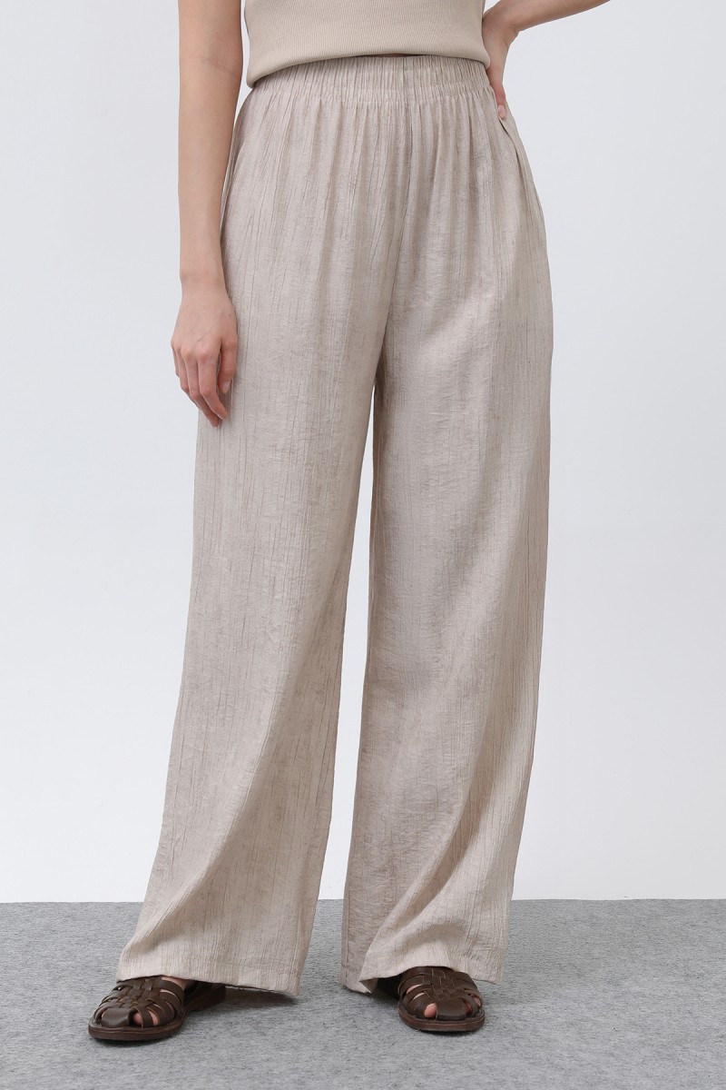Kadın Beli Lastikli Bol Pantolon - 18238PNT