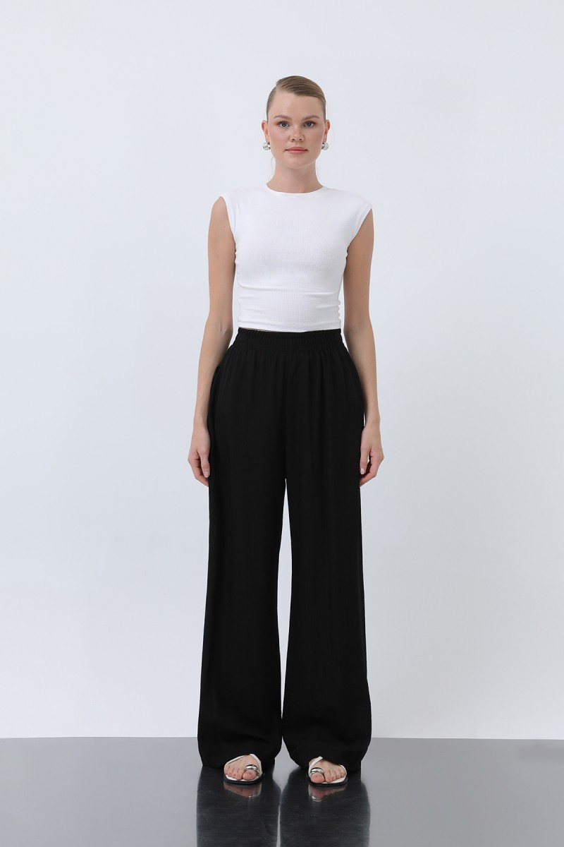 Kadın Beli Lastikli Bol Pantolon - 18239PNT Kadın Beli Lastikli Bol Pantolon - 18239PNT