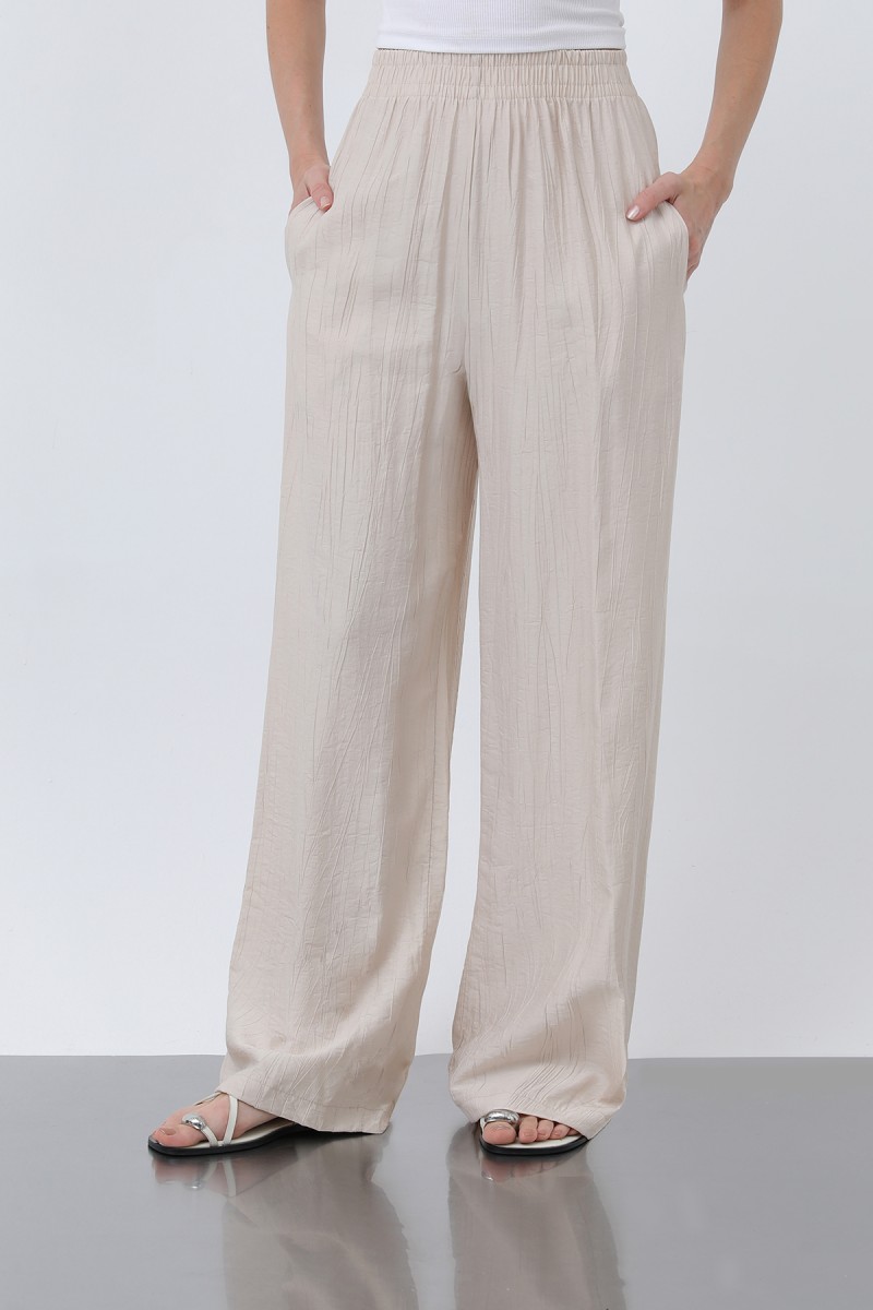 Kadın Beli Lastikli Bol Pantolon - 18239PNT Kadın Beli Lastikli Bol Pantolon - 18239PNT