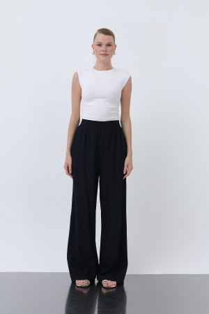 Kadın Beli Lastikli Bol Pantolon - 18239PNT Kadın Beli Lastikli Bol Pantolon - 18239PNT