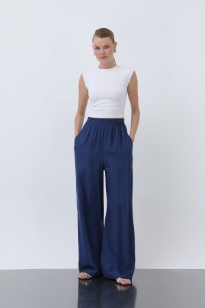 Kadın Beli Lastikli Bol Pantolon - 18239PNT Kadın Beli Lastikli Bol Pantolon - 18239PNT